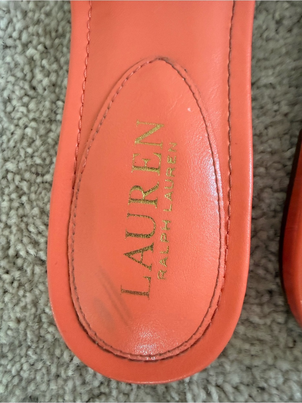 Ralph Lauren Coral Orange RL Monogram Slide Sandals US 8.5 - Picture 6 of 6